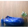 Cuba de louça de sobrepor gota azul 46,5 x 19,5cm - 6