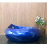 Cuba de louça de sobrepor gota azul 46,5 x 19,5cm - 5