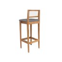 Ver imagem 7 de Kit 2 Banquetas Madeira Mel com Linho Chumbo para Churrasqueira com Encosto em Trama
