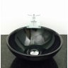 Kit com cuba louça preta redonda,válvula click,torneira - 1