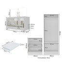 Ver imagem 2 de Quarto de Bebê Completo Berço 3 em 1 com Colchão/Guarda-Roupa e Cômoda Encanto Multimóveis