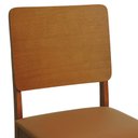 Ver imagem 7 de Kit 2 Cadeiras Quéops Madeira Maciça Encosto Anatômico Assento Estofado - Amêndoa Corano Caramelo