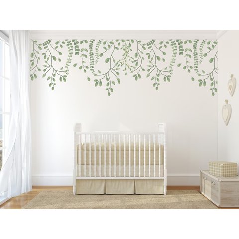Adesivo de Parede Folhagens e Folhas Verdes Roda Teto