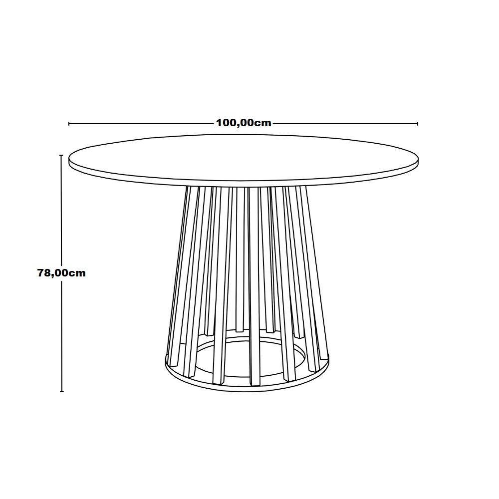 Conjunto Mesa de Jantar Talia Amadeirada Branca 100cm com 4 Cadeiras Eiffel Leda - Branco - 5