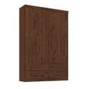 Ver imagem 2 de Guarda Roupa Solteiro Maximus Plus 4 Portas de Bater 4 Gavetas Marrom/Jacarandá