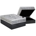 Ver imagem 1 de Cama Box Baú Casal: Colchão Molas Pocket Ensacadas Castor Super Luxo Látex Slx+base Cinza(138x188