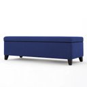 Ver imagem 2 de Recamier Bau Julia 1,60m Suede Azul Marinho - Inova Decor Inova Decorações