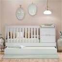 Ver imagem 2 de Berço Laqueado 100% Mdf Formare C/ Gavetas e Nicho Branco Soft 61081 Matic Moveis