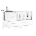 Ver mais imagens de Berço Laqueado 100% Mdf Formare C/ Gavetas e Nicho Branco Soft 61081 Matic Moveis