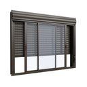 Ver imagem 1 de Janela com Persiana Integrada em Alumínio 2 Folhas Bronze - 100x120