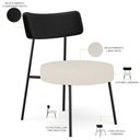 Ver imagem 4 de Kit 02 Poltronas Decorativas Para Sala De Estar Base Fixa Londres L02 Couríssimo Preto Linho Bege -