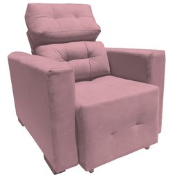 Sofá Poltrona 1 lugar Retrátil e Reclinável Veneza Rosa - Beatriz Decor - 3