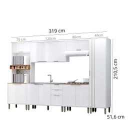 Cozinha Modulada Completa 6 Peças Vick Branco - 4