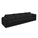 Ver imagem 2 de Sofá Retrátil Manual Sala de Estar Nolan Bipartido 414cm Conforto Premium em Couro Preto G58 - Gran