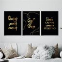 Ver imagem 1 de Kit 3 Quadros Poder Querer Vencer 45x34cm - com vidro:Madeira branca