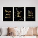 Ver imagem 2 de Kit 3 Quadros Poder Querer Vencer 45x34cm - com vidro:Madeira branca