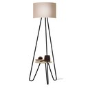 Ver imagem 2 de Luminária de Chão Industrial Abajur Real Tripé Design Retrô:preto/offwhite