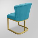 Ver imagem 5 de Kit 02 Cadeira Escritório/recepção Flor - Base Ferro Dourado - Azul Turquesa