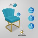 Ver imagem 6 de Kit 02 Cadeira Escritório/recepção Flor - Base Ferro Dourado - Azul Turquesa