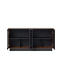 Ver imagem 6 de Conjunto Cristaleira 2 Portas de Vidro Guanabara com Led e Buffet Sala de Jantar 4 Portas Vitória