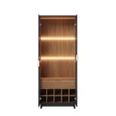 Ver imagem 5 de Conjunto Cristaleira 2 Portas de Vidro Guanabara com LED e Buffet Sala de Jantar 4 Portas Vitória Preto/Fosco/Noce Milano