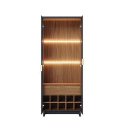 Conjunto Cristaleira 2 Portas de Vidro Guanabara com Led e Buffet Sala de Jantar 4 Portas Vitória - 5