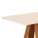 Ver imagem 3 de Mesa de Jantar Retangular Tampo Curvo Dj Móveis Kiara Freijó Off White