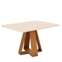 Ver imagem 2 de Mesa de Jantar Retangular Tampo Curvo Dj Móveis Kiara Freijó Off White
