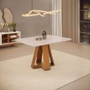 Ver imagem 1 de Mesa de Jantar Retangular Tampo Curvo Dj Móveis Kiara Freijó Off White
