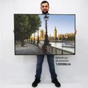 Ver imagem 2 de Quadro Decorativo Caixa Alta com Vidro Cidade Londres - Big Bem TaColado Moldura Preta 120 x 80cm