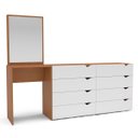 Ver imagem 2 de Cômoda Penteadeira Porto 8 Gavetas com Espelho 209x160cm Branco/Freijó 240891