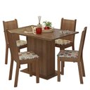 Ver imagem 2 de Conjunto Sala de Jantar Mesa Tampo de Vidro 4 Cadeiras Madesa