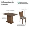 Conjunto Sala de Jantar Mesa Tampo de Vidro 4 Cadeiras Madesa - 4