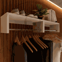 Ver imagem 4 de Kit 2 Suporte Com Varão Versátil Wood On Design Cabideiro multiuso aéreo