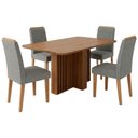 Ver imagem 1 de Mesa de Jantar Isadora Mdf com 4 Cadeiras Estofadas Linho Grafite Molci