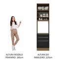 Ver imagem 7 de Torre Quente Madesa Lux 60 cm 1 Porta 3 Gavetas Rustic/Preto