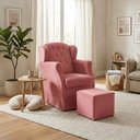 Ver imagem 7 de Poltrona de Amamentacao Balanco e Puff Malu Suede Rose Mpassos