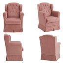 Ver imagem 6 de Poltrona de Amamentacao Balanco e Puff Malu Suede Rose Mpassos