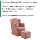 Ver imagem 5 de Poltrona de Amamentacao Balanco e Puff Malu Suede Rose Mpassos