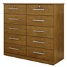 Cômoda 10 Gavetas JL06 com Chave JL Móveis Cor Carvalho - 1
