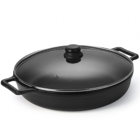 Frigideira Lisa Ferro Fundido 37 cm Diâmetro Panela Mineira Fum