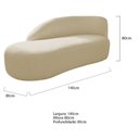 Ver mais imagens de Kit Divã Luna 140cm Lado Esquerdo e 01 Poltrona Base de Ferro Dourado Suede Cor Bege