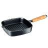 Frigideira Cook Grill Grelha Ferro Fundido Com Cabo de Madeira - 1