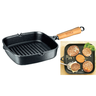 Frigideira Cook Grill Grelha Ferro Fundido Com Cabo de Madeira - 2