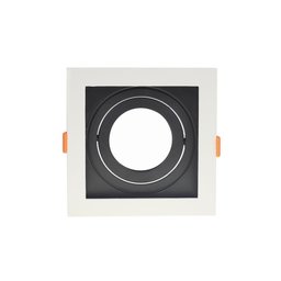 Spot de Embutir Recuado Nordecor Flea para 1 Lâmpada Par 30 Quadrado Branco e Preto - 1