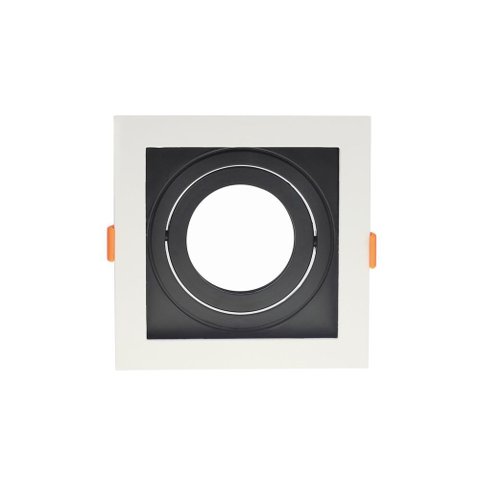 Spot de Embutir Recuado Nordecor Flea para 1 Lâmpada Par 30 Quadrado Branco e Preto