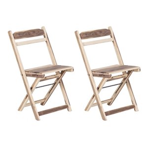 Kit 2 Cadeiras Dobrável 100% Madeira Maciça Ypê Ideal para Áreas Externas e Internas Natural