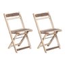 Kit 2 Cadeiras Dobrável 100% Madeira Maciça Ypê Ideal para Áreas Externas e Internas Natural - 1