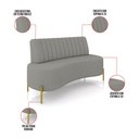 Ver mais imagens de Sofá Namoradeira 2 Lugares Orgânico Sala Hall de Entrada Living 135cm Pé Dourado Maraú Bouclê Cinza