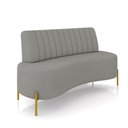 Ver imagem 5 de Sofá Namoradeira 2 Lugares Orgânico Sala Hall de Entrada Living 135cm Pé Dourado Maraú Bouclê Cinza
